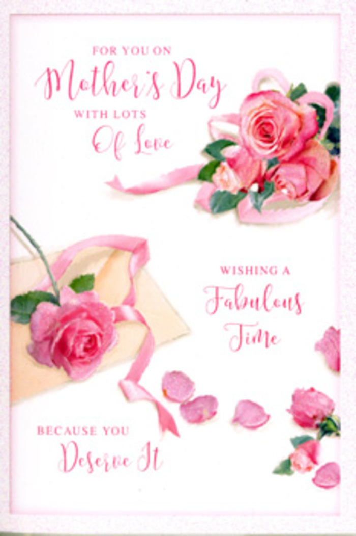 In this image, a Mother's Day card is portrayed with the refined detail of a floral still life, echoing the expertise of a seasoned Norbiton florist. The card's design centres on a generous spray of pink roses, positioned diagonally across the surface, their blooms fully open and plush. Each rose is depicted with layered, softly ruffled petals, some curling inward, others gently unfolding outward, revealing subtle shifts in colour from tender blush at the tips to deeper pink in the centres. Around the main roses, a handful of petals are artfully scattered, resting lightly on the smooth white background as though they have just slipped from the blossoms after being transported along Coombe Road. The overall arrangement feels organic yet intentional, hinting at a florist's practiced eye. A narrow, pastel ribbon snakes through the flowers, its supple loops catching the light with a faint satin sheen, adding a sense of movement and craftsmanship to the design. Overlaid on this floral tableau is an affectionate Mother's Day message, rendered in sweeping, hand-drawn script that echoes the curves of the roses and ribbon. The lettering is graceful but not rigid, evoking the intimacy of a handwritten note slipped into a bouquet from Flower Delivery Norbiton. Soft, even lighting bathes the card, heightening the gentle contrasts between the white background, the rosy hues, and the muted greens, while preserving a tranquil, heartfelt atmosphere. The result is a card that appears both elegant and deeply personal, the visual equivalent of a warm embrace, perfectly suited to accompany a pink rose arrangement delivered to celebrate a loving mum in Norbiton.