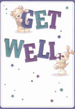 Radiating playful optimism, this get well card is beloved by Norbiton residents seeking to brighten someone's road to recovery. Two whimsical friends-a soft, smiling teddy bear and a bouncy puppy-spring from the card in a symphony of colour and charm. Their fur looks inviting to the touch, and their gentle, rounded features express pure joy as they support the vibrant, oversized 'Get Well' lettering, painted in joyful shades of teal and indigo. Scattered starbursts in purple tones dance across the creamy white background, evoking a sense of wonder and hope much like the arrival of a same-day floral delivery from a trusted Norbiton florist. Every detail, from the bear's floppy paw to the twinkle in the puppy's eye, conveys care and warmth-a visual embrace for loved ones recuperating anywhere from Bonner Hill Road to Queen's Road. Perfect for all ages, this card's message resonates as powerfully as any bouquet: a tangible wish for comfort, healing, and connection delivered with local heart.